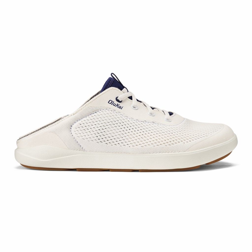 Olukai Men's Moku Pae Sneaker - Bright White / Pacifica US384-610